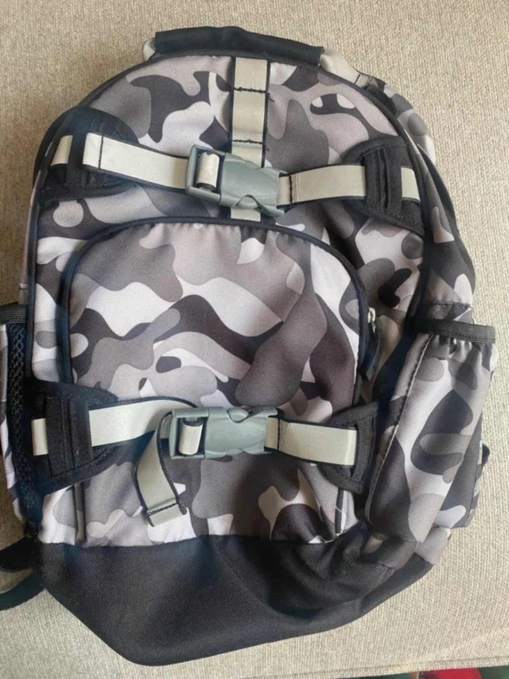 Pottery Barn Kids Gray Camo Backpack